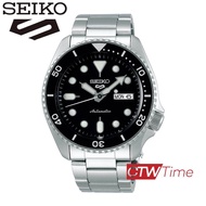 NEW SEIKO 5 SPORTS AUTOMATIC นาฬิกาข้อมือผู้ชาย สายสแตนเลส รุ่น SRPD55K1 / SRPD55K (หน้าปัดดำ)