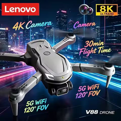 Lenovo Drone V88 | 8K 5G Pro Dual HD Camera, 15000M Long-Range Remote, Foldable Quadcopter for Aeria