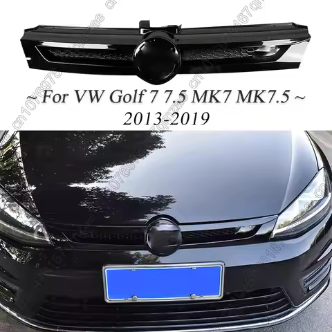 For Volkswagen Golf 7 7.5 MK7 MK7.5 2013-2019 ABT Style Honeycomb Mesh Car Front Bumper Radiator Gri