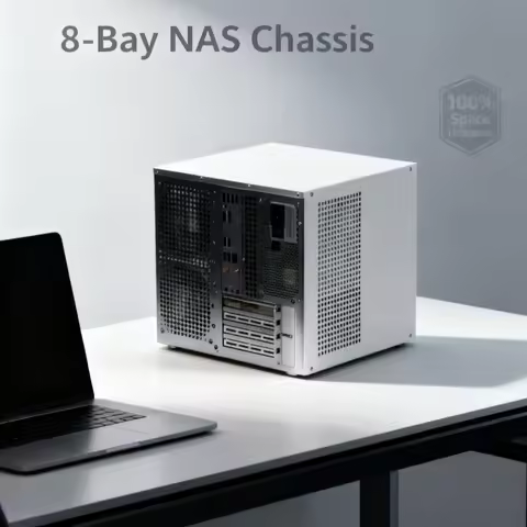 Sagittarius 8Bay NAS Case Dual Chamber MATX Chassis Tool Less Backplane Isolated Cooling for UNRAID