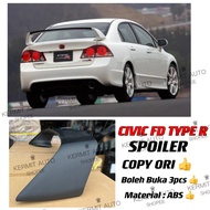 CIVIC FD2 TYPE R SPOILER ABS FD MATT BLACK / BOLEH BUKA 3pcs / Copy cutting original ABS