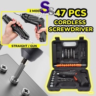 47PCS Cordless Electric Screwdriver Drill High Power Hand Drill 3.6V Rechargeable Battery Drill Repa