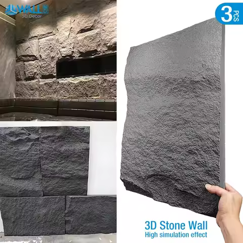 60x40cm high simulation stone 3D wall stickers stone pattern wallpaper covering living room Stone br