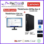 ThinkCentre M70q Gen 6 13A4004-4SG Bundle Pack with Think Vision S24-4e 64B5AKR1MY Monitor 23.8" 512