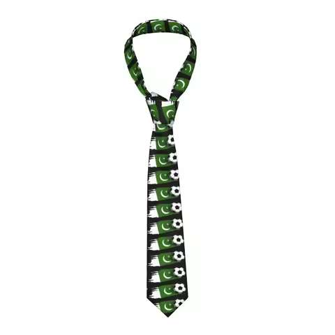Mens Tie Pakistan Flag Pakistani Soccer Flag Pakistani Neck Ties Cool Fashion Collar Tie Printed Nec