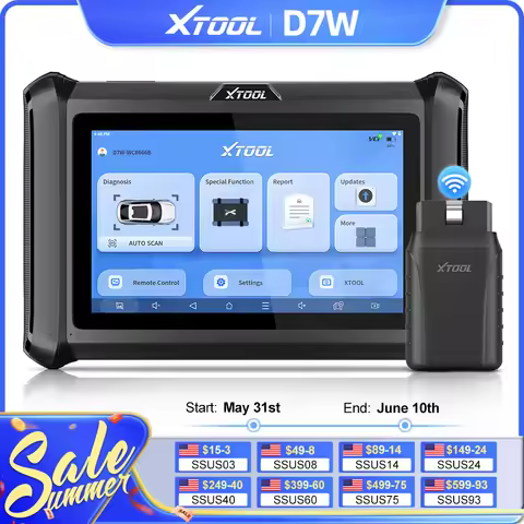 XTOOL D7W Bluetooth Diagnostic Tool All System Automotive Scanner Bi-Directional Control ECU Online 