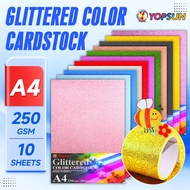 10pcs Glitter Paper Holographic Cardstock Paper Board Card Thick Color Paper Arts&Crafts Yopsun A4
