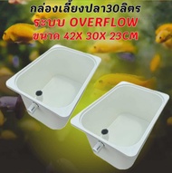 อ่างเลี้ยงปลาสีเทาอ่อน อ่างเปล่า  ขนาด 42x30x23 CMระบบover flow สำหรับเลี้ยงปลา อ่างเลี้ยงปลา อ่างปล