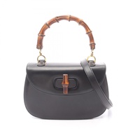【二手】Gucci GUCCI 竹節手提包 000･01･0633 黑色皮革竹節雙肩包 女士二手 A