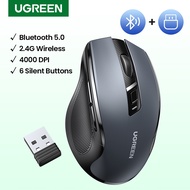 UGREEN Wireless Bluetooth Mouse with 6 Silent Buttons 2.4G with USB Mini Receiver 5 Level DPI Settin