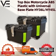 Top Box Motorcycle ABS Plastic with Universal Base Plate HY36L/HY45L Monorack Rear Box