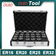 OUIO Aluminum Box ER11 ER16 ER20 ER25 ER32 ER40 Set A / AA ER Spring Collet Chuck for CNC Milling To