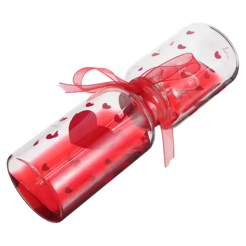 Temperature Sensitive Hourglass Decorations Red Blown Glass Bubble Timer Liquid Timer Desktop Tablet