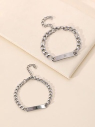 2 piezas Pulsera pareja con diseño geométrico