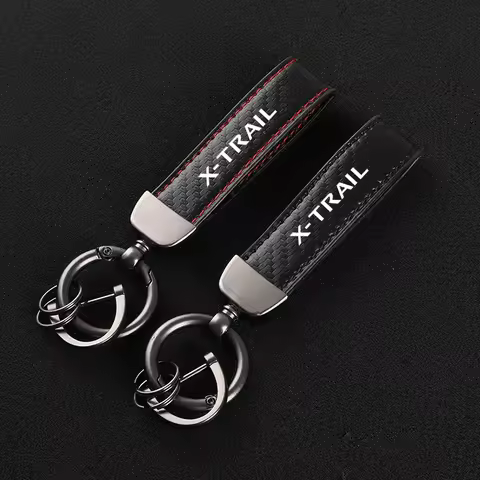 Leather car keychain Horseshoe Buckle Jewelry for Nissan X-Trail X trail T30 T31 T32 Auto Accessorie