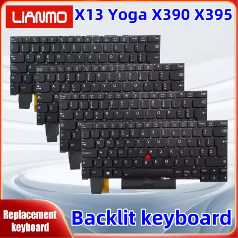 UK Spain French Italy Swiss For Lenovo Thinkpad X13 Yoga GEN1 X390 Yoga X395 Yoga Laptop Keyboard Wi