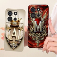 ITEL A05S A663LC Case ITEL A05S Cover Aesthetic Luxury A-Z Letters 2D Painted Silicone Casing