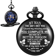 Engraved to My Fiance/to My Boyfriend/to My Husband/My Men Mechanical Pocket Watch for Fiance Custom