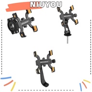 NIUYOU Bicycle Phone Holder, Black Aluminum Alloy Mobile Phone Holder,  Universal Adjustable Phone Stand
