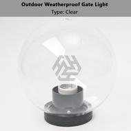 3H Lampu Casing Pagar Kalis Cuaca E27 6/8/10/12/16/20-inci Outdoor Globe Opal Casing For Tiang/Gerba