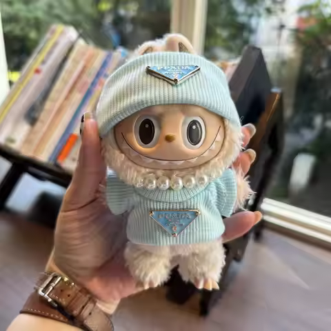 Fashion Sweater Clothes for Labubu Dolls Accessories Korea Style Pearl Necklace for Labubu V1 V2 Dol