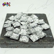 somkid Shiny Diamond Button 20mm 17mm 15mm 13mm 11mm Square 2 Holes Plastic Material The Machine Can