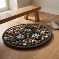 Stone Foot Mat Thick Pebble Foot Massage Mat Rock Massage Pad Cushioned for Indoor