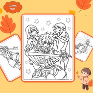 Set of 10/20 coloring pages, coloring pages for children with Kingdom Hearts game, regular A4, A5 pa