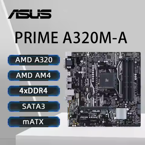 ASUS PRIME A320M-A Motherboard Support AMD 5600 5700X 5700x3D 5800x3D DDR4 3200+(OC) M.2 PCIe 3.0 AM