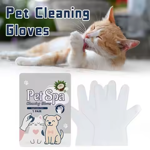1PCS Pet Cleaning Gloves Disposable Wipes Gentle Formula Cat Dog Grooming Hygiene Care Quick Clean E