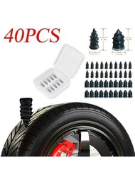 40pcs輪胎修補橡膠釘,20小釘&amp;20大釘,適用於汽車機車輪胎修補的自助式橡膠螺絲