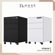 (NEST) STROM Mobile Pedestal with Digital Lock (Pre-Assembled) - Office / Furniture / Drawer / Storage / Organizer