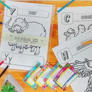 A to Z Animal Coloring & Writing A4 / A5 size 26 Page | Time table sticker