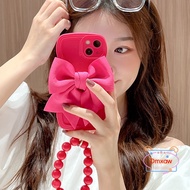 Sweet Cool Bow Phone Case For Samsung Galaxy J5 J7 J3 Pro 2017 J2 Pro 2018 J5 J7 J2 Prime Grand Prime G530 J2 2015 Soft Cover With Big Red Rose Bow+Smooth Beaded Bracelet