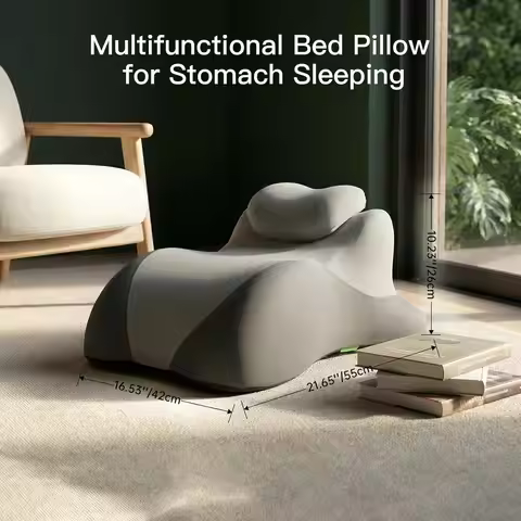 Ergonomic Memory Foam Wedge Pillow, 27 Degree 5-Zone Support for Reading in Bed, Laptop Use & Elevat