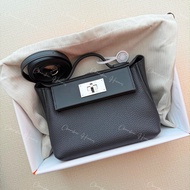 Mini 2424 Togo皮 黑銀 noir stamp G 包驗袋費