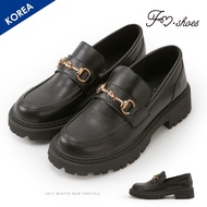 FM SHOES Sawtooth Horsebit Loafers Black
