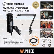 Audio Technica AT2040USB Hypercardioid Dynamic Mic + AT8700 Microphone Boom Arm Stand