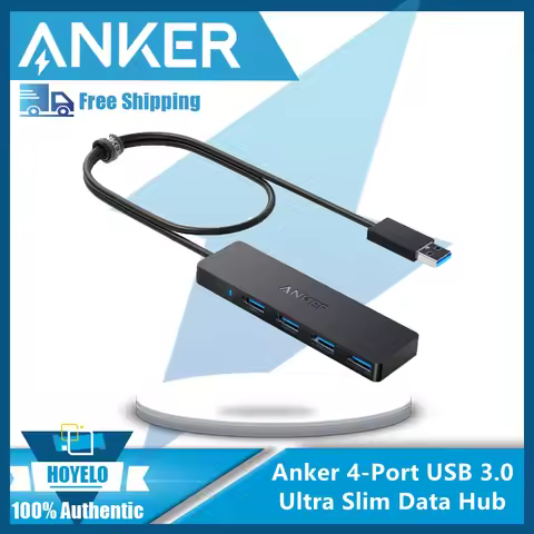 Anker-Ultra Slim Data Hub for Macbook, 4-Port USB 3.0, 3.1, Macbook, Mac Pro, Mini, iMac Surface Pro
