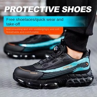 Rotating Button Safety Shoes Lace-Free Work Shoes Safety Boots Men Welding Shoes Protective Shoes Sa