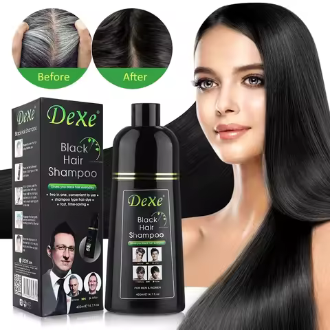 400ml Black Dyed Shampoo Black Hair Dye Herbal Ingredient Ginseng Ginger Ganoderma Lucidum White Hai