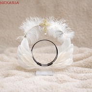 NEXARIA‌ Feather Glory Crown Headband, Dress Up Props Double Layer Virgin Mary Queen Tiara, Glory Sh