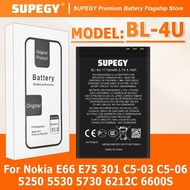 BL-4U Battery 3.7V 1000mAh Rechargeable Cell for Nokia E66 E75 301 C5-03/06 5250 5530 5730 6212C 660