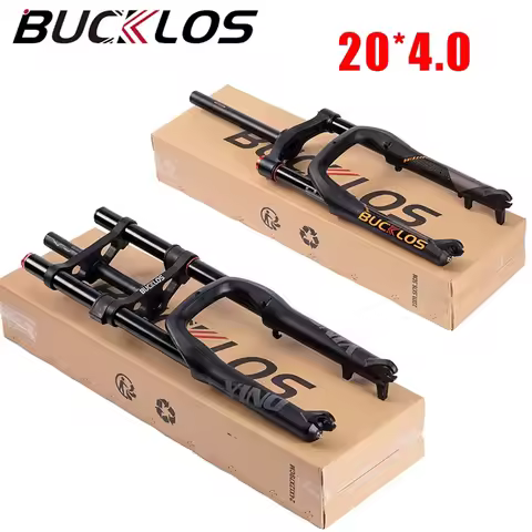 BUCKLOS 20*4.0 Snow Bike Fat Front Fork Magnesium Alloy Hook MTB Fork 135mm Travel Suspension Air Fo