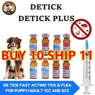 Detick and Detick Plus 1cc & 2cc with Free Syringe Anti Tick and Flea Spot Treatment【BUY 10 FREE 1】