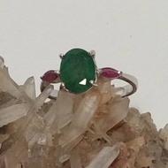 N25 Real Silver Ring With Emerald