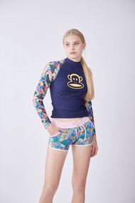 Paul Frank เสื้อว่ายน้ำแขนยาว WOMENS RASHGUARD JUNGLE TRICKKLE NAVY