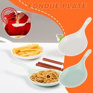 Plate Fondue Plates Handle Dish Spoon Korean Buffet Plates Dinner Appetizers Tray D5v4