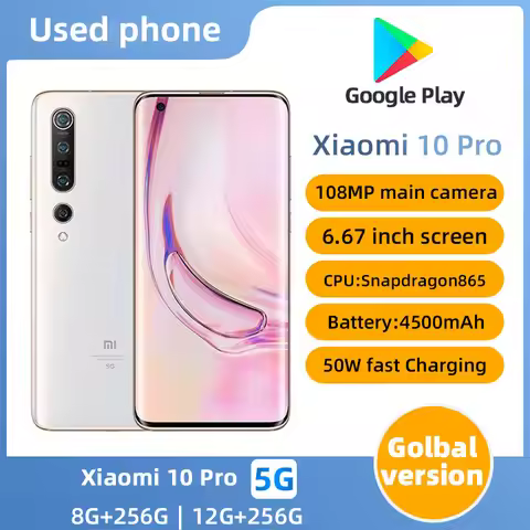 Xiaomi 10pro 5G Android 6.67 inch Qualcomm Snapdragon 865 RAM 12GB ROM 256GB used phone