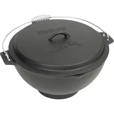 3-Gallon Cast Iron Jambalaya Pot with Lid - Ideal for Gumbo, Etouee, Jambalaya, Chili, Soup, and Ste